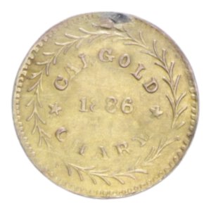 reverse: UNITED STATES 1886 CAI GOLD CHARM EUREKA CALIFORNIA GOLD TOKEN AU. 0,32 GR. BB (APPICCAGNOLO RIMOSSO)