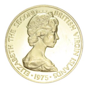 obverse: VIRGIN ISLANDS ELISABETTA II 100 DOLLARS 1975 AU. 7,15 GR. PROOF (SEGNETTI)