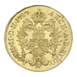 reverse: AUSTRIA GIUSEPPE II DUCATO 1787 A AU. 3,45 GR. BB-SPL/SPL (PICCOLE TRACCE DI MONTATURA)