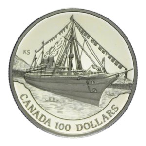 reverse: CANADA ELISABETTA II 100 DOLLARS 1991 AU. 13,26 GR. PROOF (SEGNETTI)