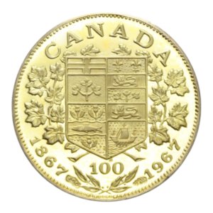 reverse: CANADA MEDAGLIA 1967 CENTENARIO AU. 6,95 GR. PROOF (SEGNETTI)