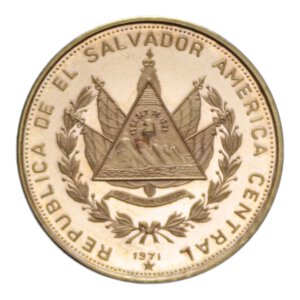 obverse: EL SALVADOR 50 COLONES 1971 AU. 5,90 GR. PROOF (LEGGERI SEGNETTI)