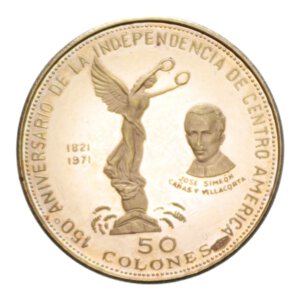reverse: EL SALVADOR 50 COLONES 1971 AU. 5,90 GR. PROOF (LEGGERI SEGNETTI)