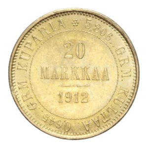 reverse: FINLAND 20 MARKKAA 1912 AU. 6,46 GR. FDC/qFDC