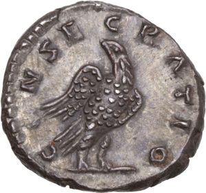 reverse: Antoninus Pius (Divus, after 161 AD). AR Denarius, struck under M. Aurelius. 