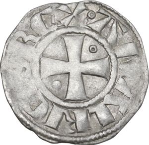 obverse: Jerusalem.  Amaury (1163-1174).  BI Denier. 