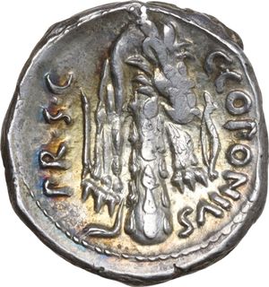 reverse: Q. Sicinius with C. Coponius. AR Denarius, mint moving with Pompey, 49 BC. 