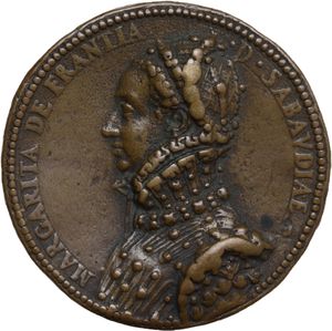 obverse: Margherita di Francia (1523-1574). Medaglia unifacie XVI sec.