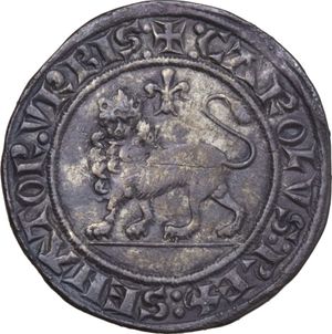 obverse: Roma. Carlo d Angiò, senatore di Roma (1268-1284). Grosso rinforzato. 