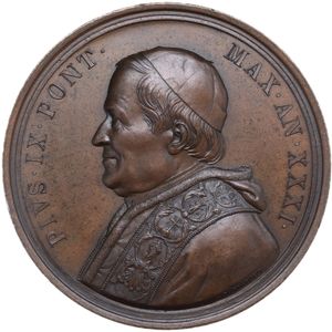 obverse: Pio IX (1846-1878), Giovanni Mastai Ferretti. Medaglia straordinaria, A. XXXI per il Giubileo episcopale.