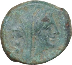 obverse: Greek Italy.  Northern Apulia, Teate.  AE Sextans, c. 225-200 BC. 