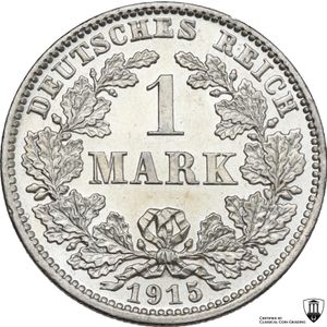 reverse: Germany.  Wilhelm II (1888-1918). AR Mark 1915 J