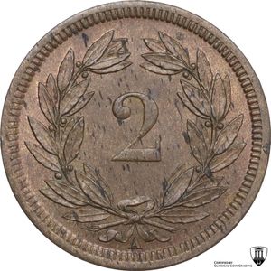 reverse: Switzerland.  Confederation (1848- ). AE 2 Rappen 1950 A