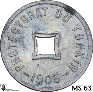 obverse: Vietnam - Tonkin.  French Protectorate (1884-1945). ZN 1/600 Piastre 1905