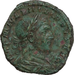 obverse: Philip I (244-249). AE Sestertius, Rome mint, 246 AD. 