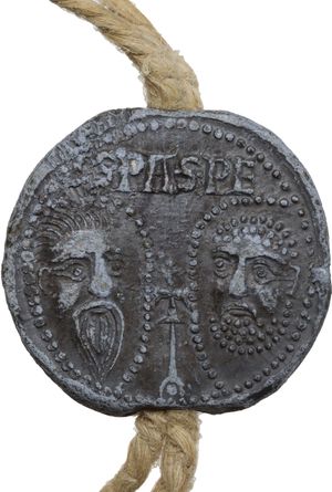 reverse: Roma. Clemente VI (1342-1352), Rogier di Beaufort. Bolla plumbea.