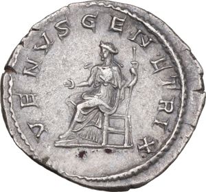 reverse: Julia Domna (died 217 AD). AR Antoninianus, struck under Caracalla, 215-217 AD.