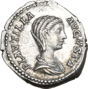 obverse: Plautilla (died 212 AD).  AR Denarius, Rome mint, 202-203. 