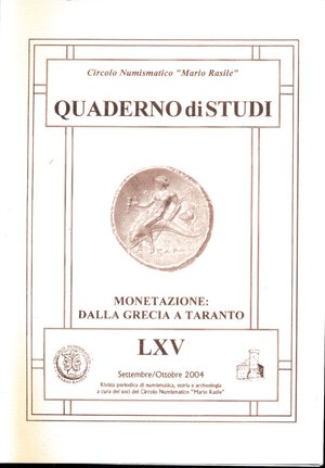 obverse: AA.VV. Quaderno di studi n.65. Monetazione: dalla Grecia a Taranto. Circolo Numismatico 