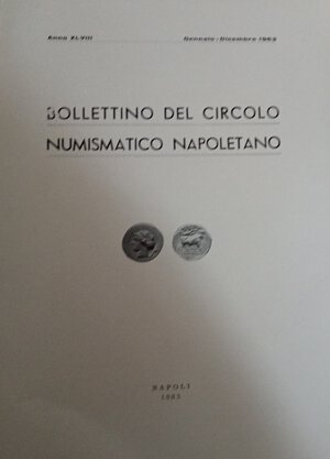 obverse: Bollettino del Circolo Numismatico Napoletano 1963.  Foto in b/n, condizioni ottime.  