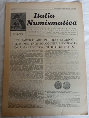 obverse: AA.VV. Italia Numismatica ottobre 1966. foto in b/n,  condizioni buone. 