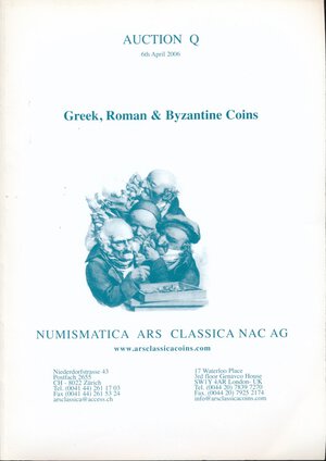 obverse: Numismatica Ars Classica Asta n. Q Aprile 2006. Greek, roman & Byzantine coins. Zurigo, pp 132, foto in b/n, condizioni ottime.