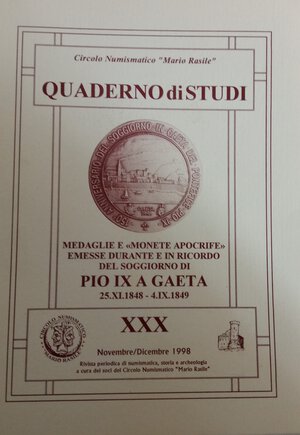 obverse: AA.VV. Quaderno di Studi n. 30. Circolo Numismatico Rasile, 1998, foto in b/n, condizioni ottime. 