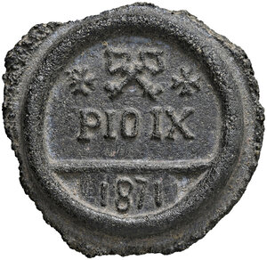 reverse: 1871 Stato Pontificio. Pio IX (1846-1878). Materiale lavico.