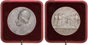 reverse: Stato Pontificio. Leone XIII (1878-1903). 25° Anno di elezione al Pontificato, Gesù consegna le chiavi a San Pietro. Anno XXVI. R2. 