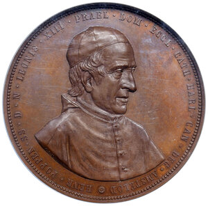 obverse: 1890 Stato Pontificio. Leone XIII (1878-1903). Straordinaria per i 50 anni di sacerdozio. R. 