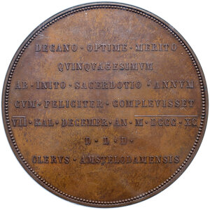 reverse: 1890 Stato Pontificio. Leone XIII (1878-1903). Straordinaria per i 50 anni di sacerdozio. R. 