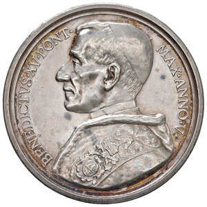 obverse: SD Stato Pontificio. Benedetto XV (1914-1922). Anno V. Cristo tra i colpiti dai disastri della guerra. R. 