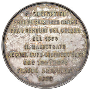 reverse: Firenze 1905. 50° anniversario della fine dell epidemia di colera 1855-1905. R. 