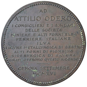 reverse: Genova-Piombino 1916. Nominativa Società Siderurgica Ilva. Opus: Cassioli. R.