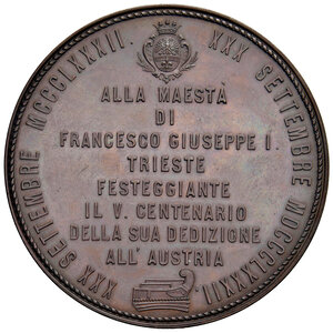 reverse: Austria 1882. Francesco Giuseppe (1848-1916). 500° di dedizione all Austria. R. 