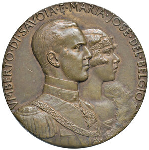 obverse: Vittorio Emanuele III 1930. Nozze di Umberto II con Maria Josè di Belgio. R. 