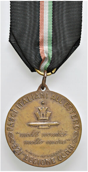 reverse: Fasci Italiani all estero 1936. 321ª Legione Camicie Nere. Anno XIV. 
