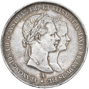obverse: Austria. Francesco Giuseppe I (1848-1916). 1 Gulden 1854.