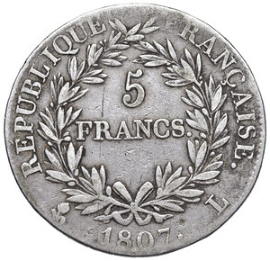 reverse: Francia. Napoleone I (1804-1814). 5 Francs 1807.