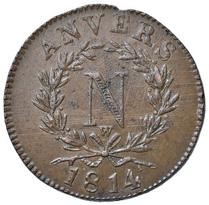 obverse: Francia, Assedio di Anversa. Napoleone I (1804-1814). 10 Centimes 1814.