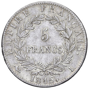 reverse: Francia, 100 giorni. Napoleone I (1804-1814). 5 Francs 1815.