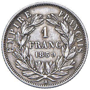 reverse: Francia. Napoleone III (1852-1870). 1 Franc 1859.