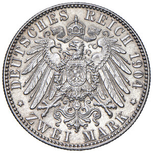 reverse: Germania, Sassonia. Georg I (1902-1904). 2 Marchi 1904.