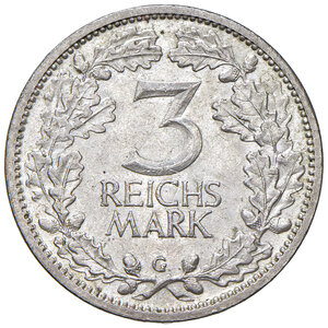 reverse: Germania, Repubblica di Weimar (1918-1933). 3 Marchi 1931.
