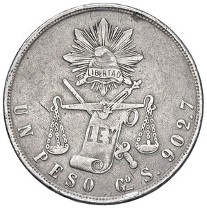 reverse: Messico. Repubblica Federale (1823-1905). 1 Peso 1871.