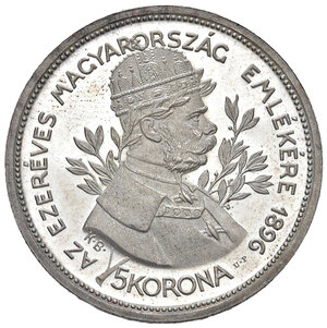 obverse: Ungheria. Francesco Giuseppe I (1848-1916). 5 Corone 1896.