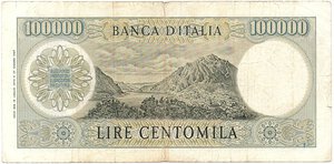 reverse: Repubblica Italiana. 100000 Lire Alessandro Manzoni 19/07/1970. R. 