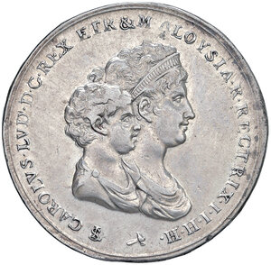 obverse: Regno d Etruria. Carlo Ludovico di Borbone (1803-1807). Mezza Dena 1803.