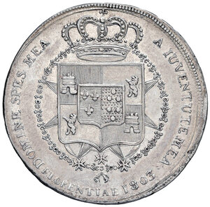 reverse: Regno d Etruria. Carlo Ludovico di Borbone (1803-1807). Mezza Dena 1803.