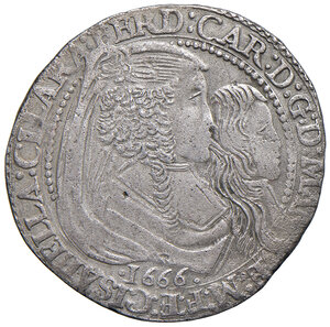 obverse: Mantova. Ferdinando Carlo Gonzaga/Nevers con reggenza della Madre Isabella Clara (1665-1669). 30 Soldi 1666.